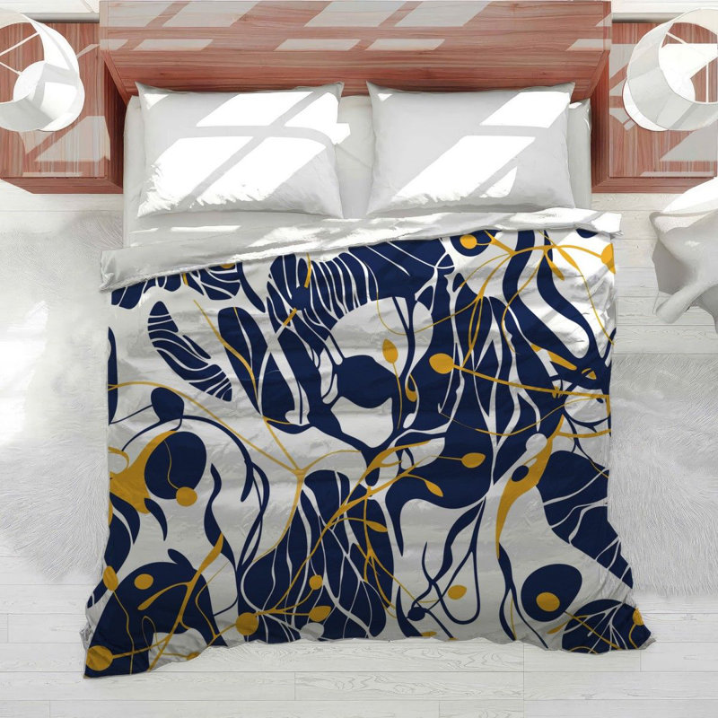 Édredon à motif floral et à motif floral abstrait, Édredon très grand