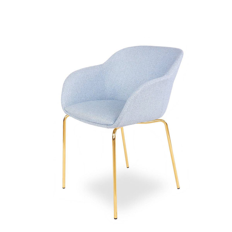 Dauntsey 43cm H Velvet Upholstered Armchair, Gold, Azure