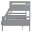 Lit simple superposé au dessus d'un lit double avec échelle, barrière de sécurité, parfaite pour la chambre à coucher, gris-2022197089