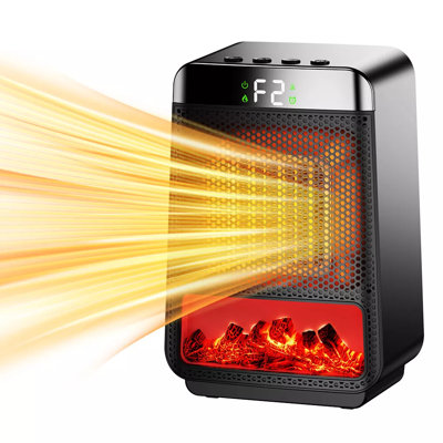 Electric Fireplace Heater 1500w/800w Portable Space Heater W/ Realistic 3d Flame