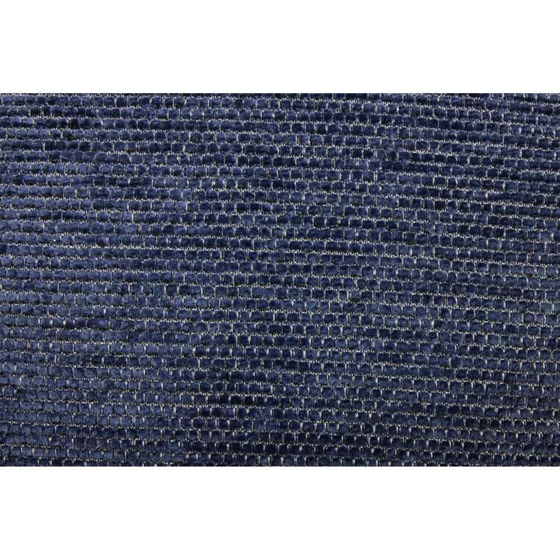 Fauteuil en chenille bleu moderne, siège rembourré et structure latérale en bois pour la maison rembourrée de mousse rembourrée avec des espaces de vie
