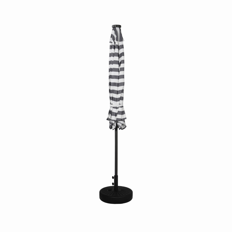 Parasol de marché lumineux 9 pi Addison, Gris clair / gris foncé