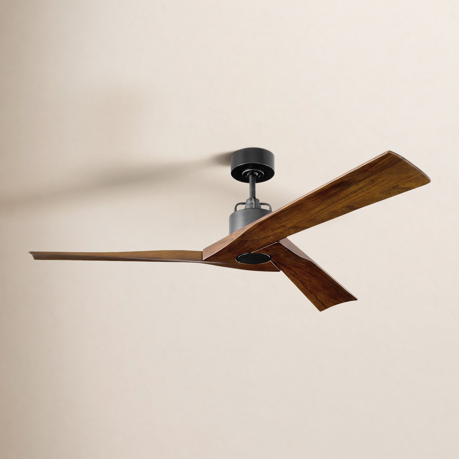 Gerda 52'' 3 Blade Ceiling Fan, Dark Walnut, Aged Pewter