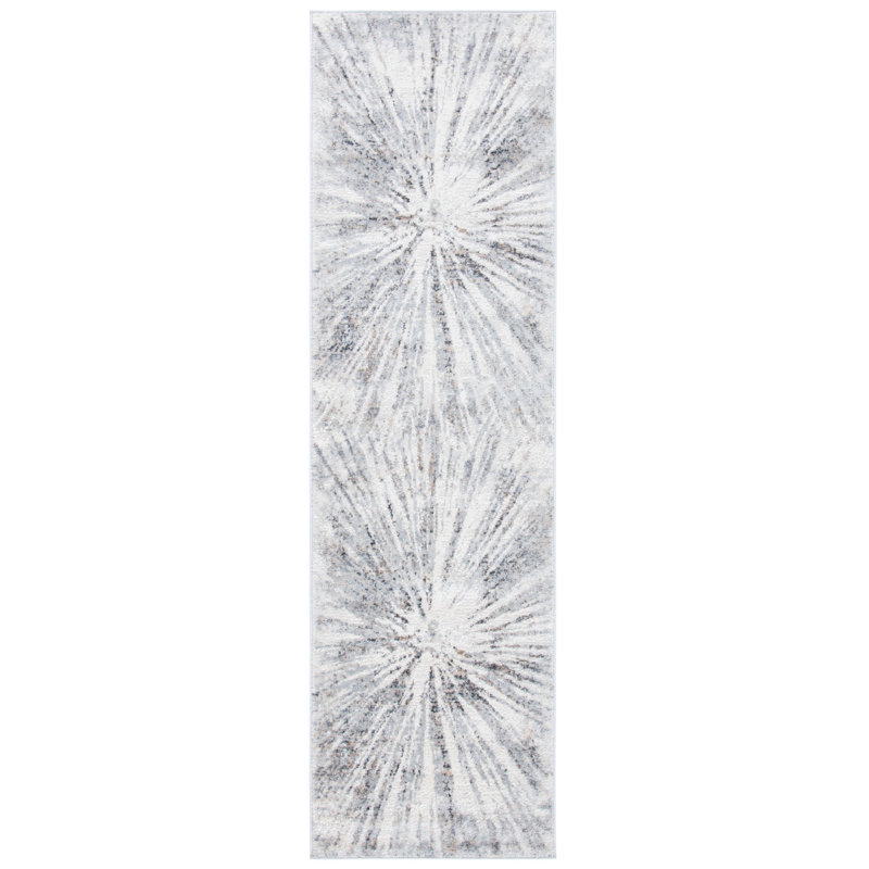 Tapis abstrait en coton Koziol, Tapis de couloir 2 pi 3 po x 8 pi