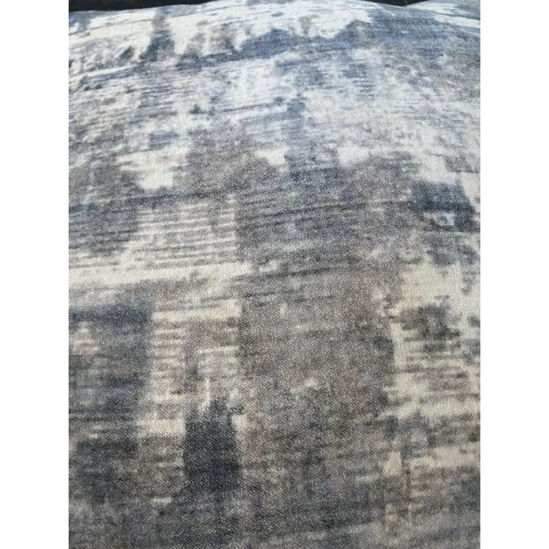 Square Cotton Pillow Cover & Insert, Silver Abstract