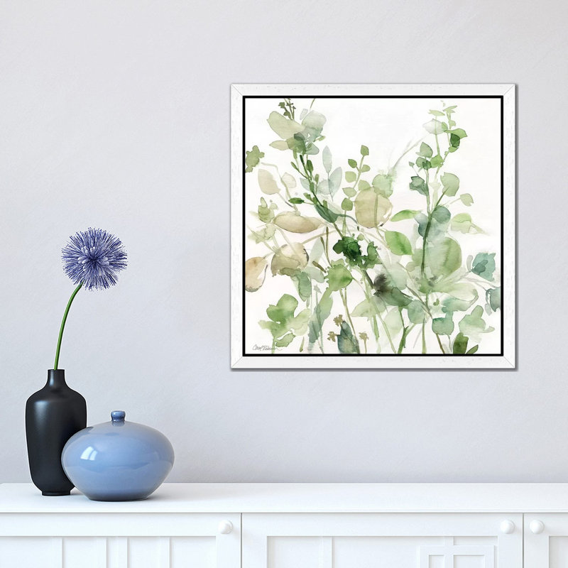 Sage Garden II 1 Piece Floater Frame Painting on Canvas, 45.72 cm H x 45.72 cm W, White