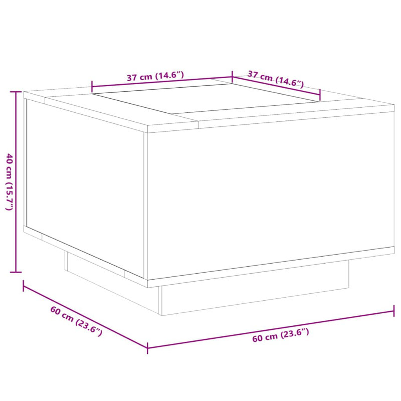 Dalraj Coffee Table, White, White/Transparent