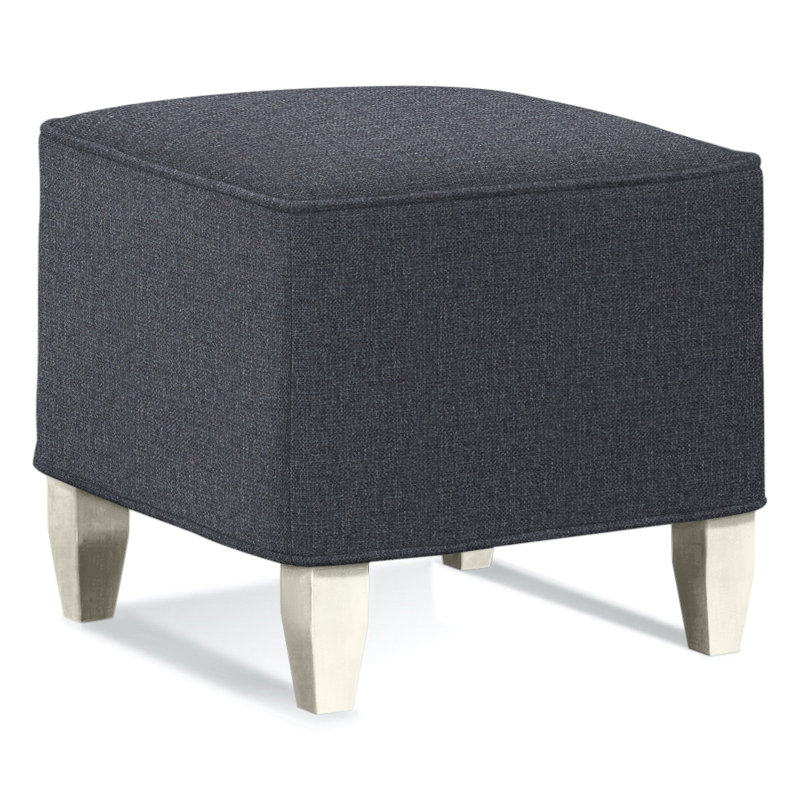 Brooklyn Square Ottoman, Brown Geometric, 0456-33, Antique Frost White