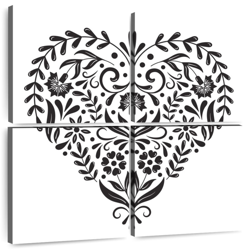 Hardie Folk Heart - noir, H 18 po x l 18 po