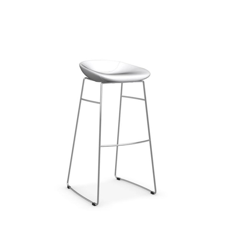 Palm Upholstered Backless Stool with Metal Frame, Skuba Optic White, Counter Stool (26.5" Seat Height)