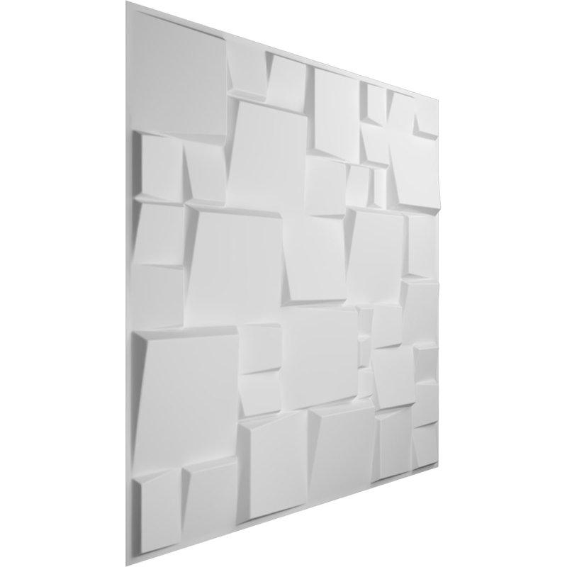 19.625" White Textured 3D PVC Wall Panels (50-Pack)