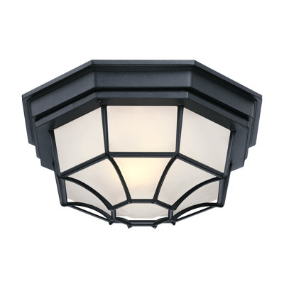 Luminaire plafonnier 8,5 po à 1 lumière avec verre givré avec finition noir mat