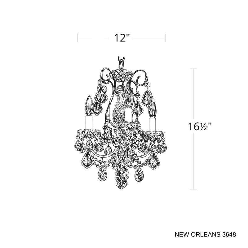 New Orleans 4 Light 12in x 16.5in Pendant in Polished Gold with Clear Heritage Handcut Crystals, Chinese (K9), Heirloom Gold