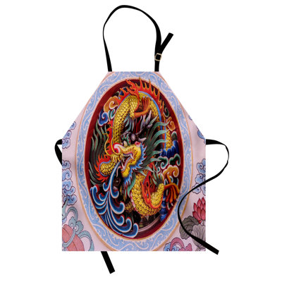 Tablier East Urban Home Dragon, cuisine, jardinage, taille adulte, jaune bleu