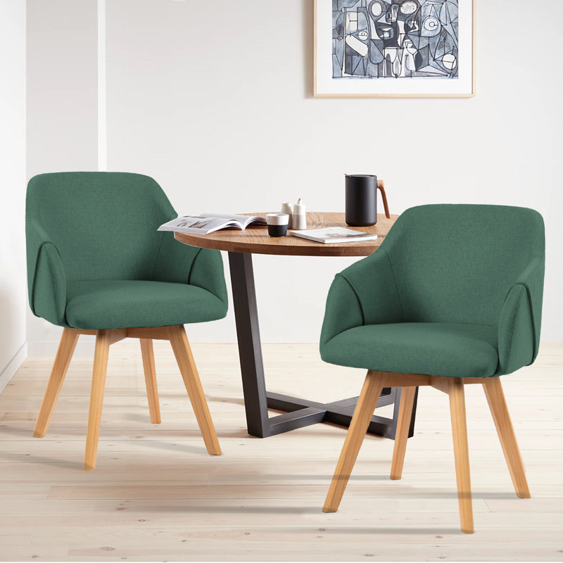 Chaise d'appoint rembourrée Fegan, Vert, 2