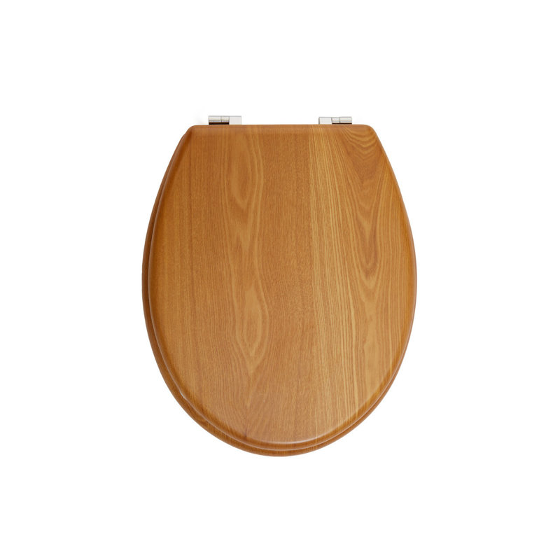 Rosanna Elongated Standard Toilet Seat, Light Oak