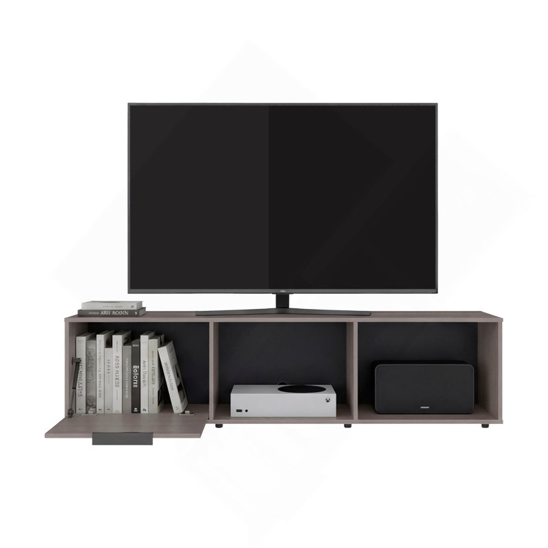 Meuble télé moderne et console multimédia en wengé et Positano pour des salons élégants