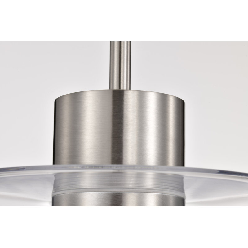 Abbondio - Luminaire suspendu DEL - Cristal à bulles K9 - 3000K CCT, H 47,5 po x l 12 po x P 12 po, Nickel brossé