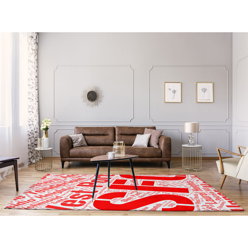 Tapis de à tissage plat de la surface rouge rand cites barhood districts, Rectangle 8 pi x 10 pi
