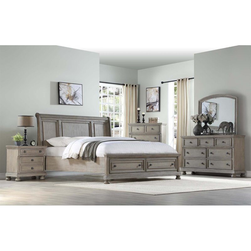Antique Gray 5 Drawer Chest