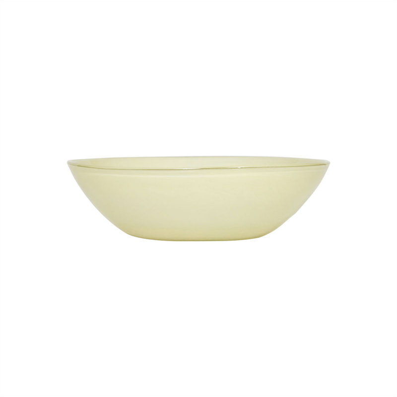 Kojo Glass Serving Bowl, Vanilla