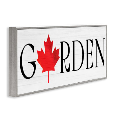 Garden with Red Maple Leaf Framed Giclee, design by Lil' Rue