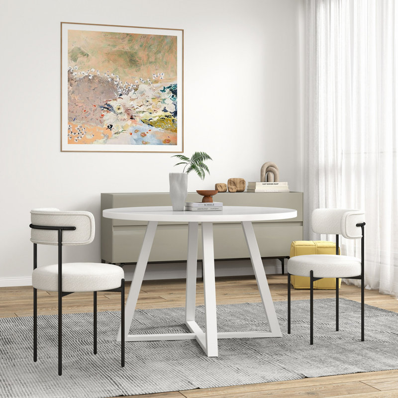 Ensemble de salle à manger 5 pièces Durban, 5 pièces: table, 4 chaises, Blanc