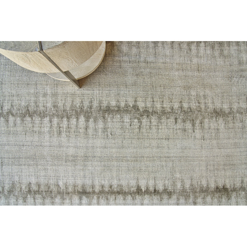 Chroma Striped Hand-Loomed Charcoal/Gray Area Rug, Rectangle 10' x 14'
