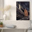 Art mural en bronze, figure et tour sous les constellations-133461376