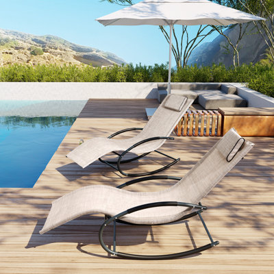 Tyshika Outdoor Metal Chaise Lounge by Ebern Designs