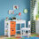 Ensemble de bureau et chaise pour enfants avec 2 casiers de rangement d'art et 2 bibliothèques latérales RiverRidge - blanc