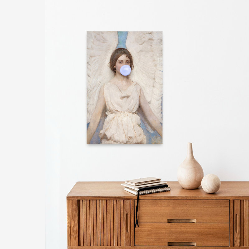 Ethereal Bubblegum Angel Classic Dreamy Ethereal Portrait Wall Art Print by Talitha McQueen - Print, 60.96cm H x 40.64cm W