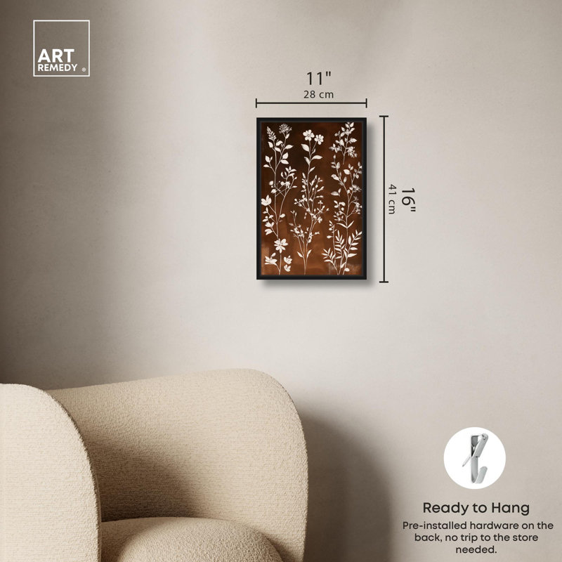 «Void Verdancy I Canvas Vintage Botanicals» par Art Remedy, H 16 po x l 11 po, Structure noire