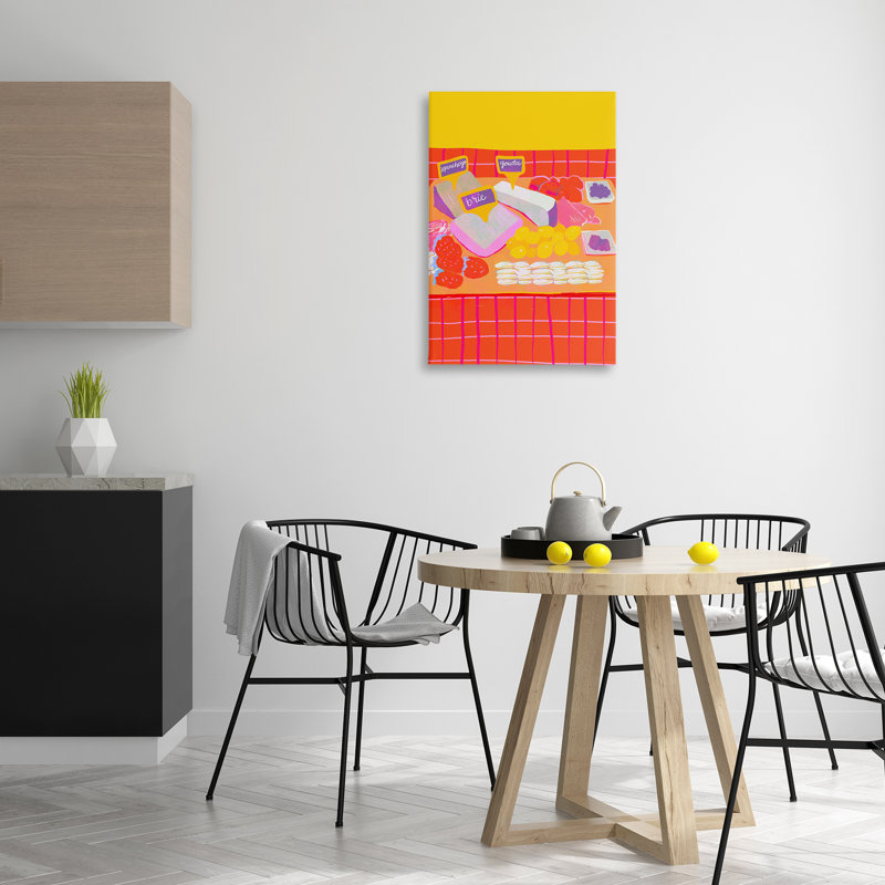 Art mural assorti, ensemble de fromages assortis, design par Dina Riddle, H 30 po x l 20 po