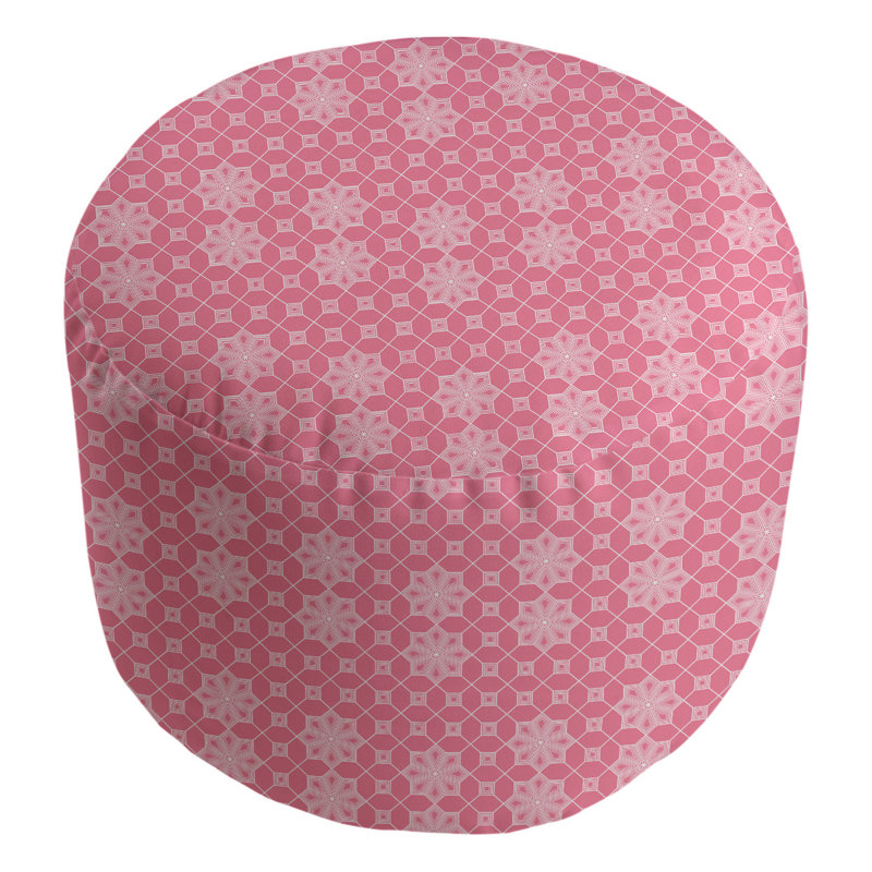 Repose-pieds cube à treillis Leffel, Rose
