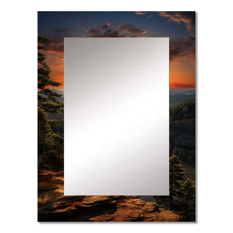 Georgia Georgia - miroir décoratif Georgia, grand miroir mural jaune, impression sur métal, 32 po x 24 po