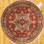 Wool Oriental Area Rug in Rust