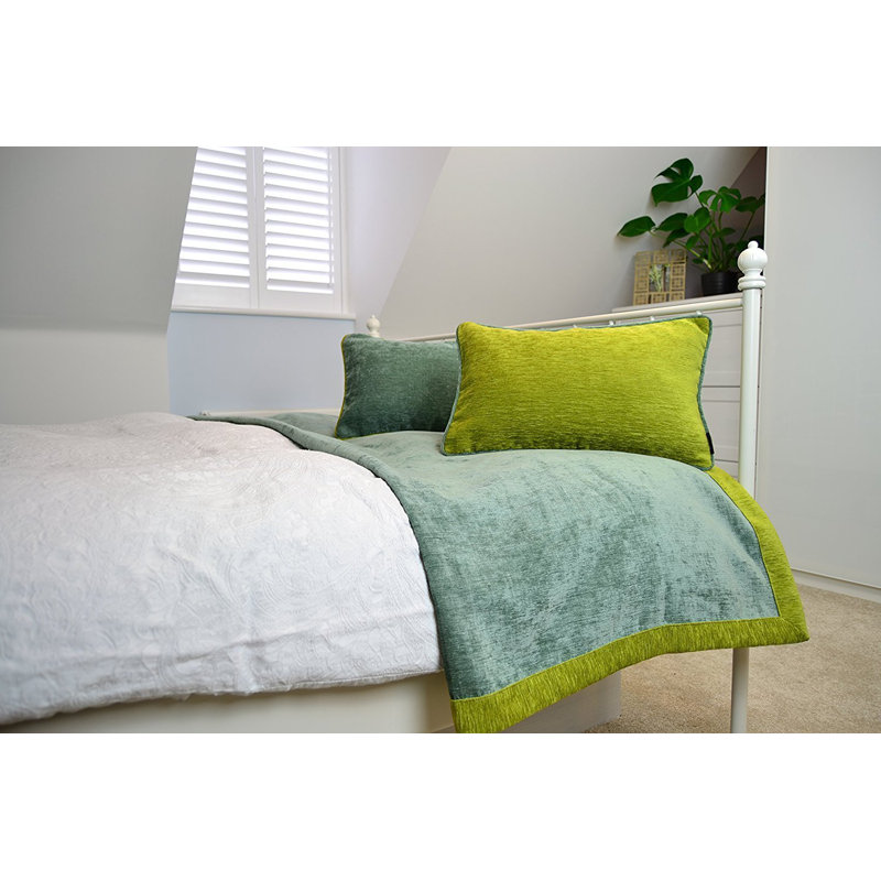 Baccus Throw Blanket, Duck Egg/Lime