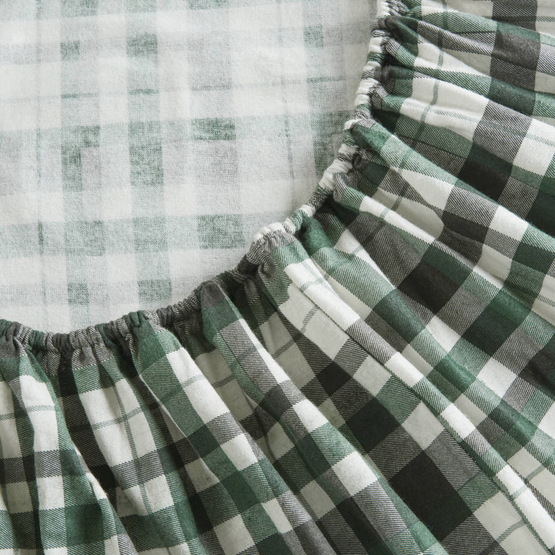 Ensemble de draps en flanelle de coton, Ensemble de draps pour grand lit avec 2 taies d'or