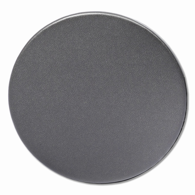 Sous-verre rond en similicuir, Gris, H 0,12 po x l 4 po x P 4 po