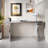 Luxury Full-length Mirror Console Table With Fluted Tempered Glass And Rounded Edge