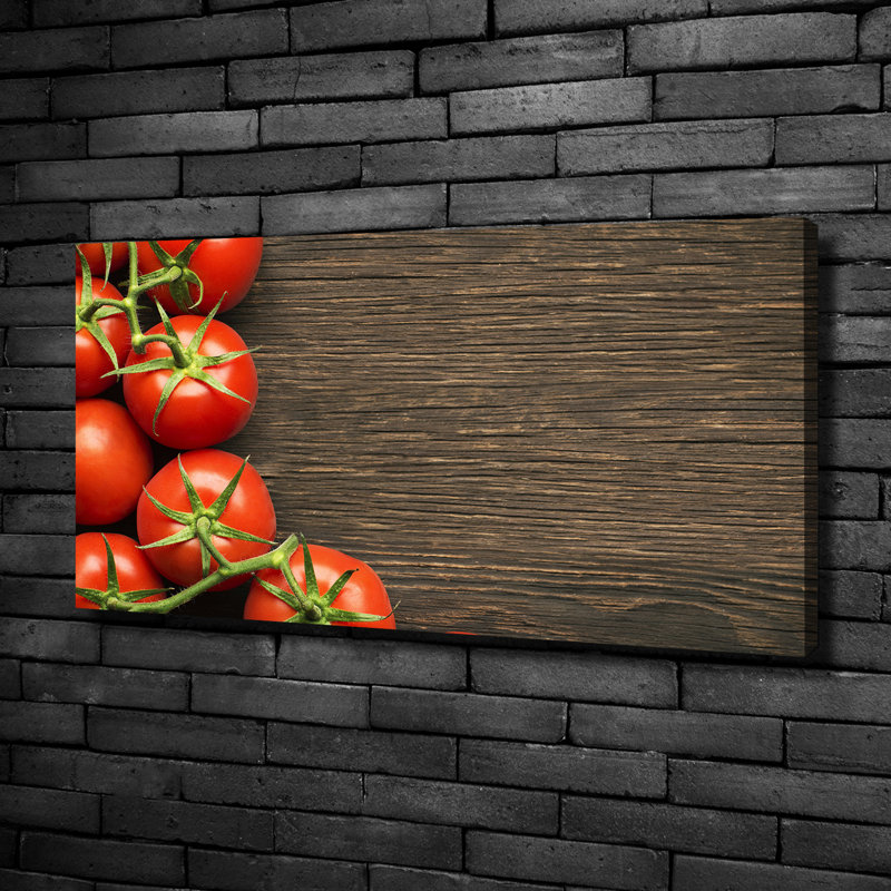 Tomatoes On Wood - No Frame Print on Canvas