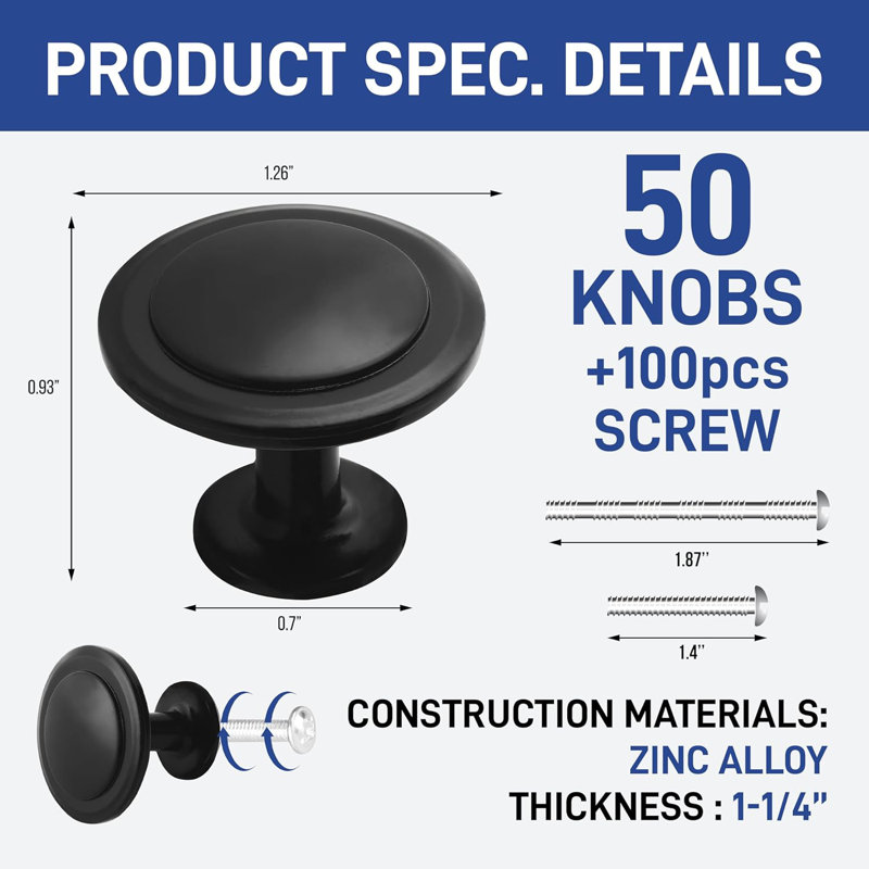 Hall & Closet Round, Black