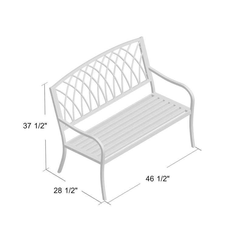 Banc de parc en aluminium et acier Senga, Jaune rétro