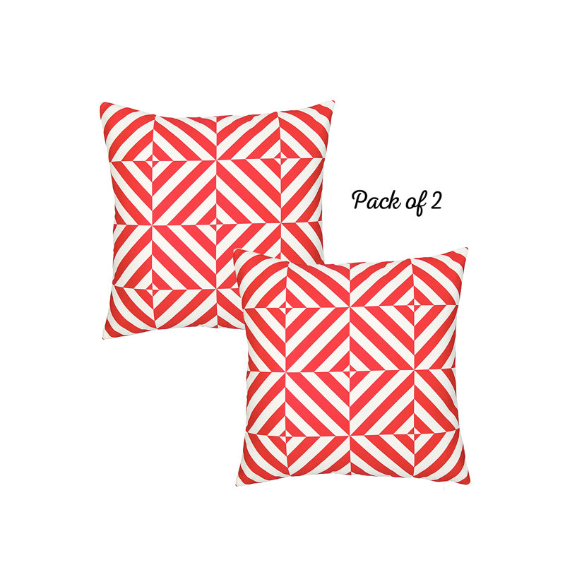 Geometric Pillow Cover, Red
