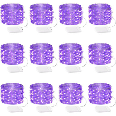 12 Pack Fairy Lights Battery Operated String Lights  20LED Waterproof  Wire Christmas Lights Outdoor,Firefly Mini Lights For Bedroom Party Birthday Wedding Indoor Decorations