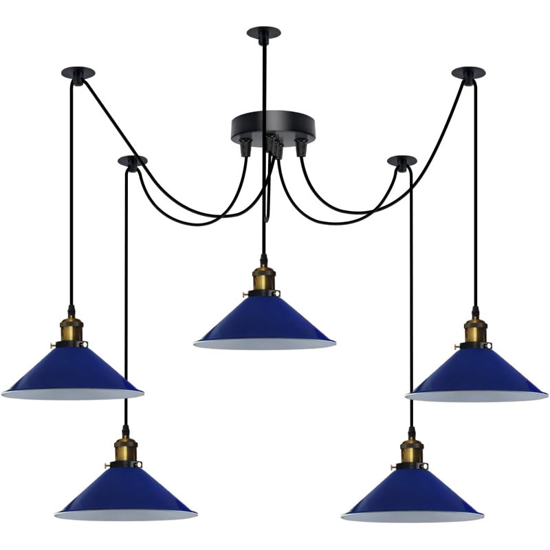 5 - Light Cone Pendant, Navy Blue