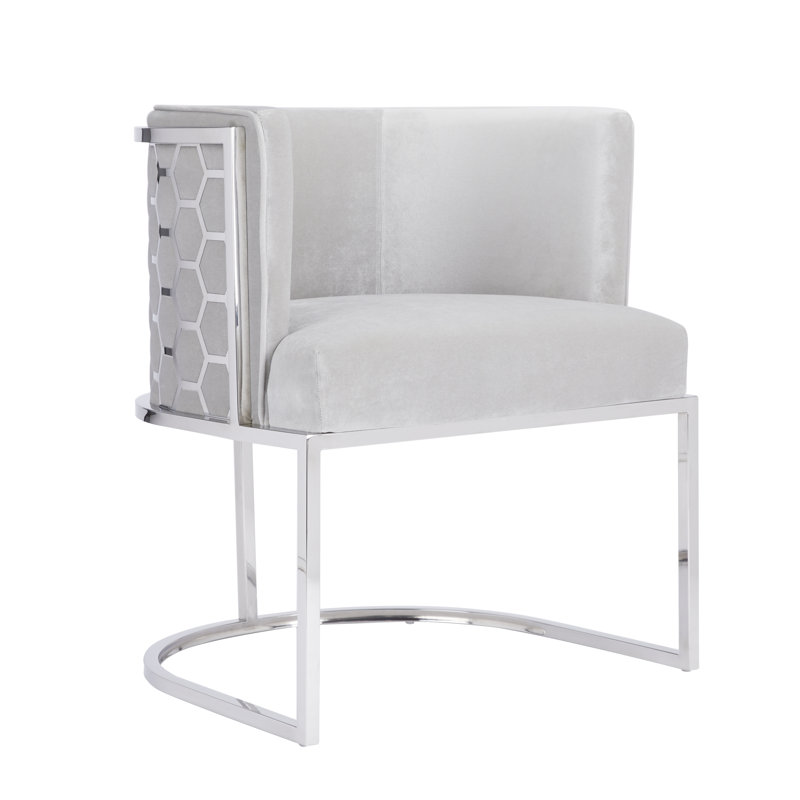Rosie-Jane 15'' H Faux Leather Upholstered Armchair, Gray