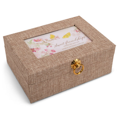 Card Set Linen Beige Butterfly ThankYou