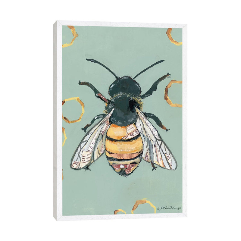 Bee 1 Piece Painting on Canvas, 66.04 cm H x 45.72 cm W, White Framed